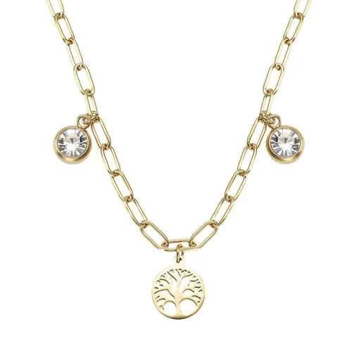 Collier Femme Arbre de Vie GO MADEMOISELLE Acier Doré et Oxydes 608595