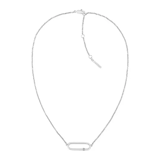 Collier femme CALVIN KLEIN ELONGATED OVAL acier argenté