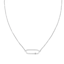 Collier femme CALVIN KLEIN ELONGATED OVAL acier argenté