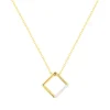 Collier femme carré EDORA PLAQUE OR et oxydes