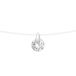 Collier Femme Câble Nylon et Or 375/1000 Blanc et Oxyde