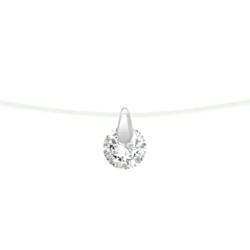 Collier Femme Câble Nylon et Or 375/1000 Blanc et Oxyde