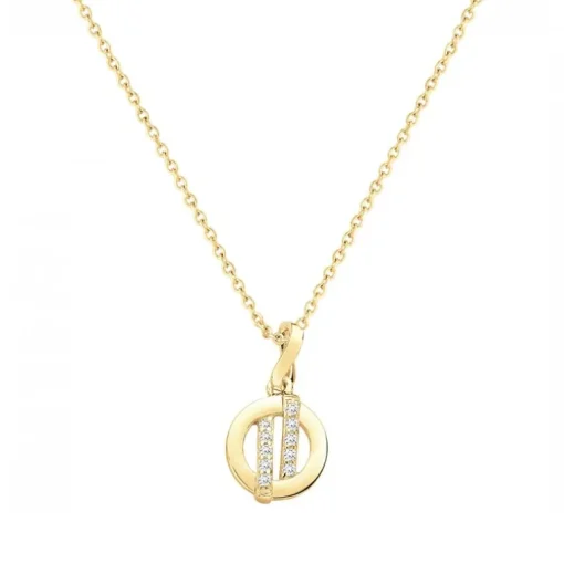 Collier femme cercle EDORA PLAQUE OR et oxydes