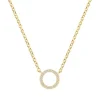 Collier Femme Cercle PLAQUE OR Jaune et Oxydes
