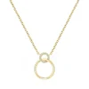 Collier femme cercles EDORA PLAQUE OR et oxydes