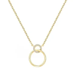 Collier femme cercles EDORA PLAQUE OR et oxydes