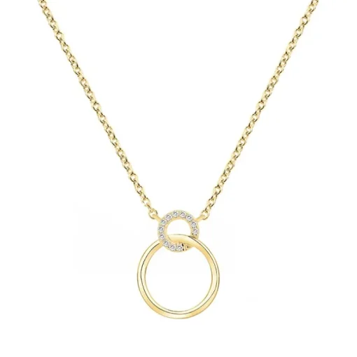 Collier femme cercles EDORA PLAQUE OR et oxydes