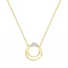 Collier femme cercles empierré EDORA PLAQUE OR et oxydes