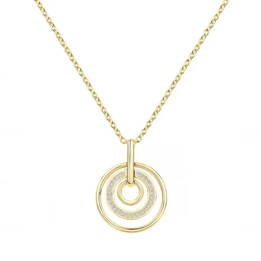 Collier femme cercles empierrés EDORA PLAQUE OR et oxydes