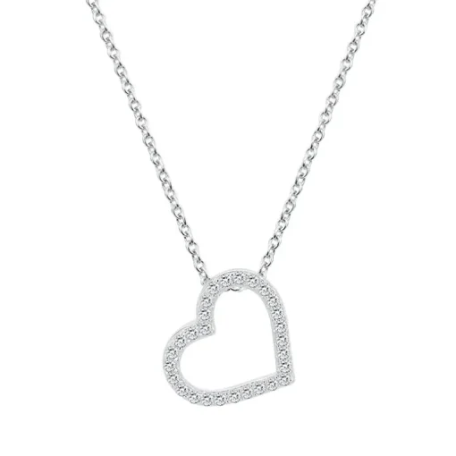 Collier Femme Coeur ARGENT 925/1000 et Oxydes