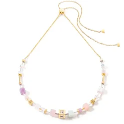 Collier Femme COEUR DE LION GEOCUBE PRECIOUS & SLIDER CLOSURE MULTICOLORE PASTEL Acier inoxydable