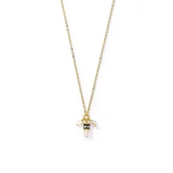 Collier Femme COEUR DE LION SMALL GUARDIAN BLANC Acier Doré