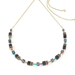 Collier Femme COEUR DE LION GEOCUBE® ICONIC NATURE CHAIN NOIR MULTICOLORE Acier Doré