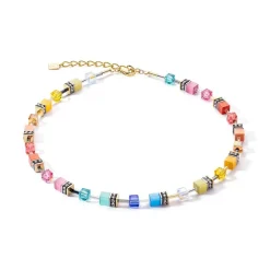 Collier Femme COEUR DE LION GEOCUBE® ICONIC CLASSIC MULTICOLORE Acier Doré