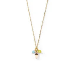 Collier Femme COEUR DE LION SMALL GUARDIAN PASTEL Acier Doré