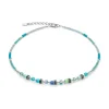 Collier Femme COEUR DE LION CUBE STORY SPARKLING BLEU-VERTE Acier inoxydable