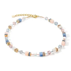 Collier Femme COEUR DE LION GEOCUBE ICONIC PRECIOUS BLEU CLAIR Acier inoxydable