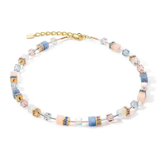 Collier Femme COEUR DE LION GEOCUBE ICONIC PRECIOUS BLEU CLAIR Acier inoxydable
