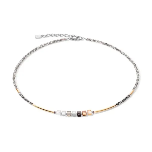 Collier Femme COEUR DE LION CUBE STORY MINIMALISTIC SPARKLING GRIS Acier inoxydable