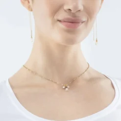 Collier Femme COEUR DE LION SMALL GUARDIAN BLANC Acier Doré