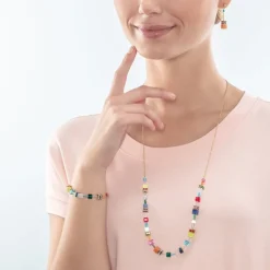 Collier Femme COEUR DE LION GEOCUBE® ICONIC NATURE CHAIN DOPAMIN Acier Doré