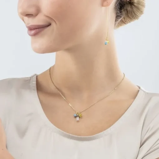 Collier Femme COEUR DE LION SMALL GUARDIAN PASTEL Acier Doré