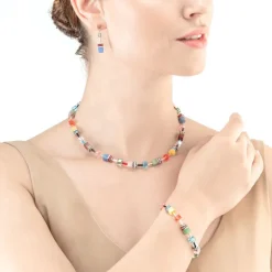 Collier Femme COEUR DE LION GEOCUBE ICONIC PRECIOUS MULTICOLOUR DELIGHT Acier inoxydable