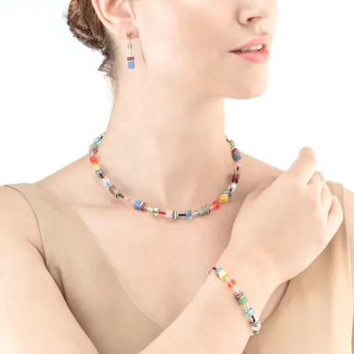 Collier Femme COEUR DE LION GEOCUBE ICONIC PRECIOUS MULTICOLOUR DELIGHT Acier inoxydable