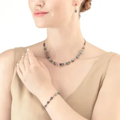 Collier Femme COEUR DE LION CUBE STORY COLOUR COUPLE HÉMATITE VINTAGE Acier inoxydable
