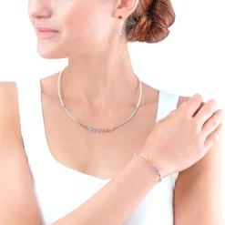 Collier Femme COEUR DE LION CUBE STORY MINIMALISTIC SPARKLING MULTICOLOR Acier inoxydable