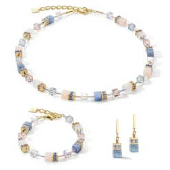 Collier Femme COEUR DE LION GEOCUBE ICONIC PRECIOUS BLEU CLAIR Acier inoxydable