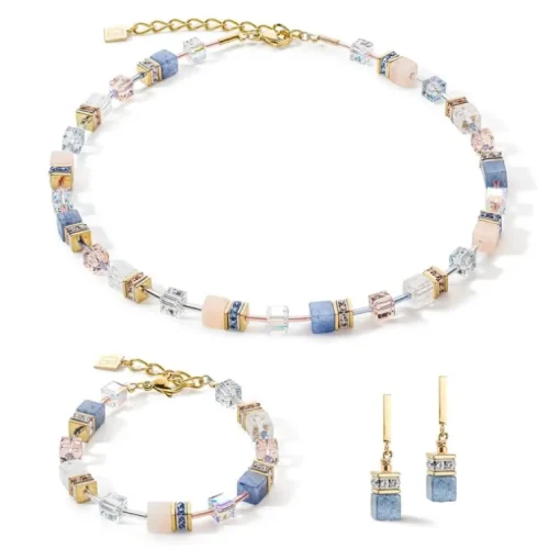 Collier Femme COEUR DE LION GEOCUBE ICONIC PRECIOUS BLEU CLAIR Acier inoxydable