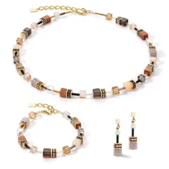 Collier Femme COEUR DE LION GEOCUBE ICONIC PRECIOUS BRUN Acier inoxydable
