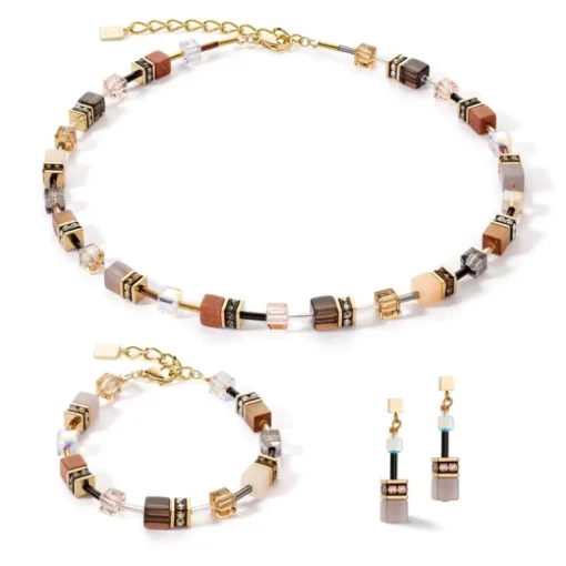 Collier Femme COEUR DE LION GEOCUBE ICONIC PRECIOUS BRUN Acier inoxydable