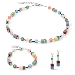 Collier Femme COEUR DE LION GEOCUBE ICONIC PRECIOUS MULTICOLOUR DELIGHT Acier inoxydable