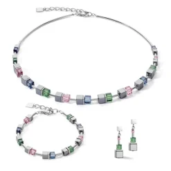 Collier Femme COEUR DE LION CUBE STORY COLOUR COUPLE HÉMATITE VINTAGE Acier inoxydable