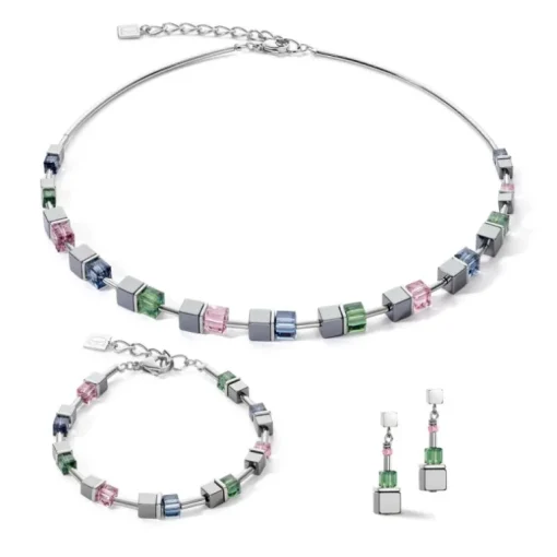 Collier Femme COEUR DE LION CUBE STORY COLOUR COUPLE HÉMATITE VINTAGE Acier inoxydable