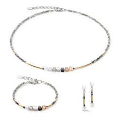 Collier Femme COEUR DE LION CUBE STORY MINIMALISTIC SPARKLING GRIS Acier inoxydable