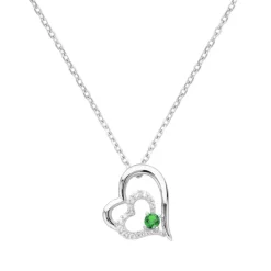 Collier Femme Coeur EDORA ARGENT 925/1000 et Spinelle