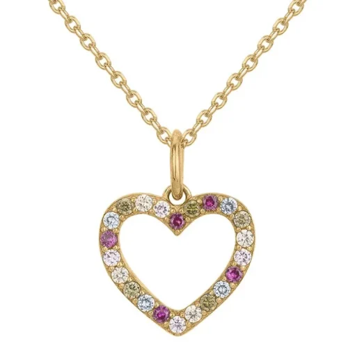 Collier Femme Coeur EDORA PLAQUE OR et Oxydes EDO66700090