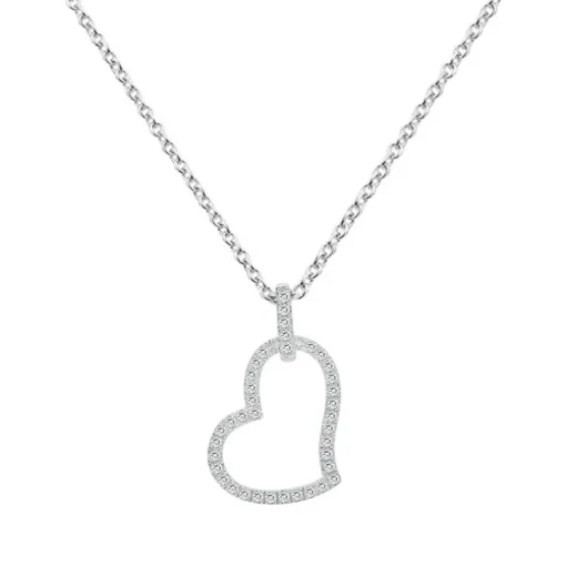 Collier Femme coeur EDORA ARGENT 925/1000 et Oxydes