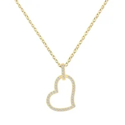 Collier femme coeur EDORA PLAQUE OR et oxydes