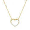 Collier femme coeur empierré EDORA PLAQUE OR et oxydes