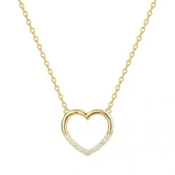 Collier femme coeur empierré EDORA PLAQUE OR et oxydes