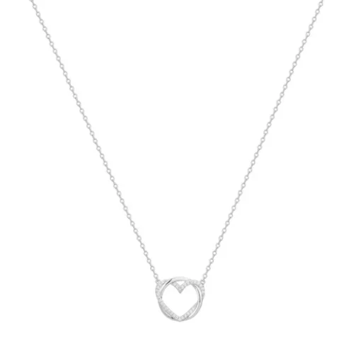 Collier Femme Coeur Entrelacé ARGENT 925/1000 et Oxyde