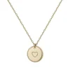 Collier Femme coeur PHEBUS acier doré