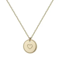 Collier Femme coeur PHEBUS acier doré