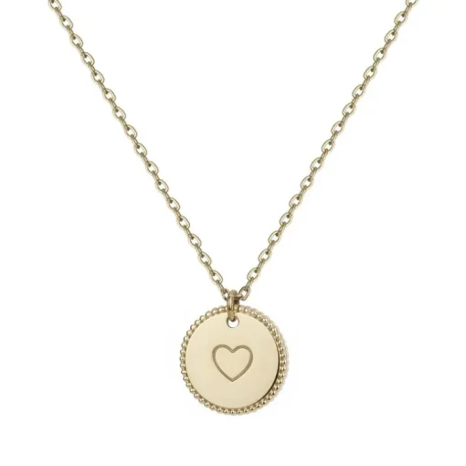 Collier Femme coeur PHEBUS acier doré