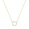 Collier Femme Coeur PLAQUE OR Jaune et Oxydes