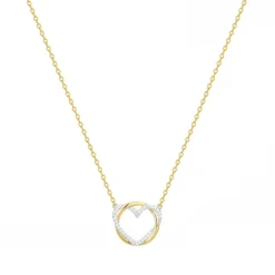 Collier Femme Coeur PLAQUE OR Jaune et Oxydes